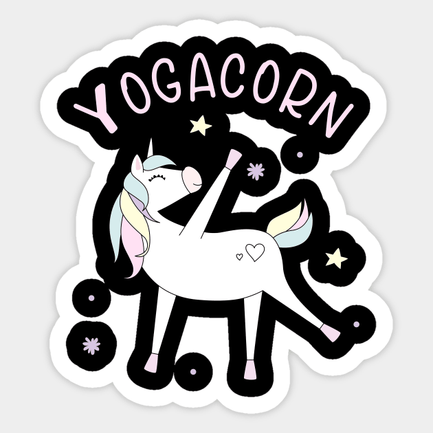 Yogacorn Yoga Unicorn Funny Fitness Gift Sticker by Foxxy Merch